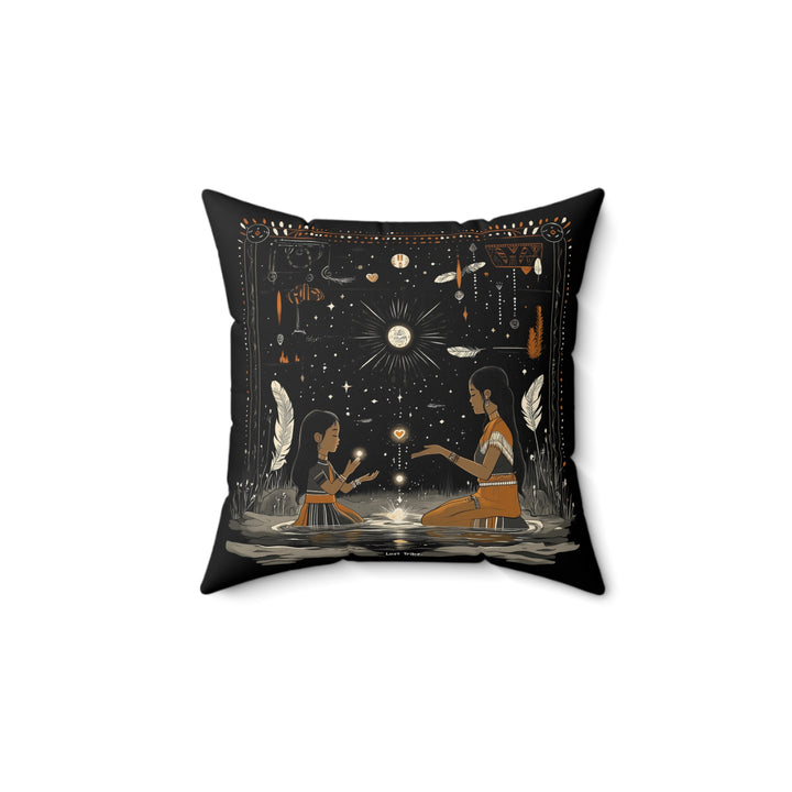 Spun Polyester Square Pillow - Water Blessings