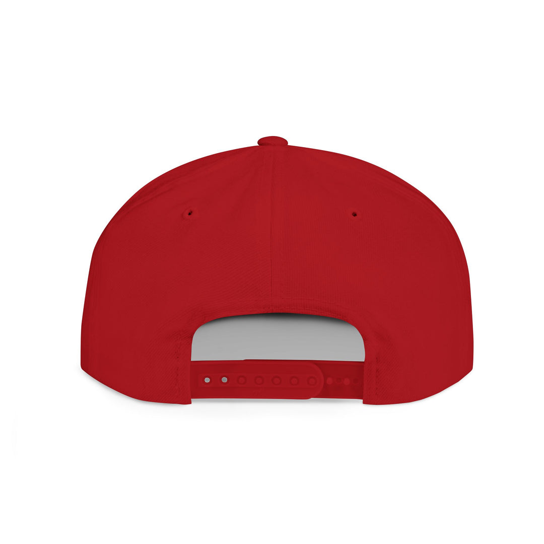 Flat Bill Embroidered Snapback - Rojo