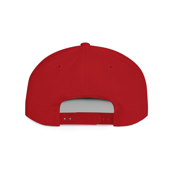 Flat Bill Embroidered Snapback - Rojo