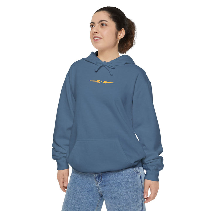 Unisex Garment-Dyed Hoodie - Eternal Arrows (Blue Jean)